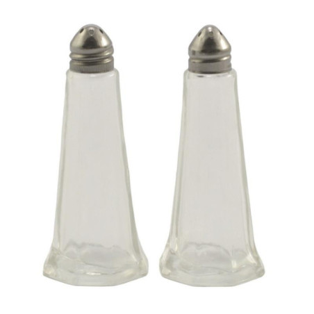 Przyprawniki  2 sztuki szklane sól/pieprz 40ml  0115