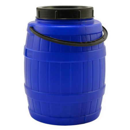 Beczka plast. 12L z uchwytem biała/niebieska mix