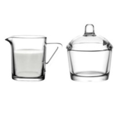 Cukiernica szklana z pokrywką Glossy 210ml z mlecznikiem 200ml 2