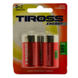 Baterie Tiross 2szt R20 2