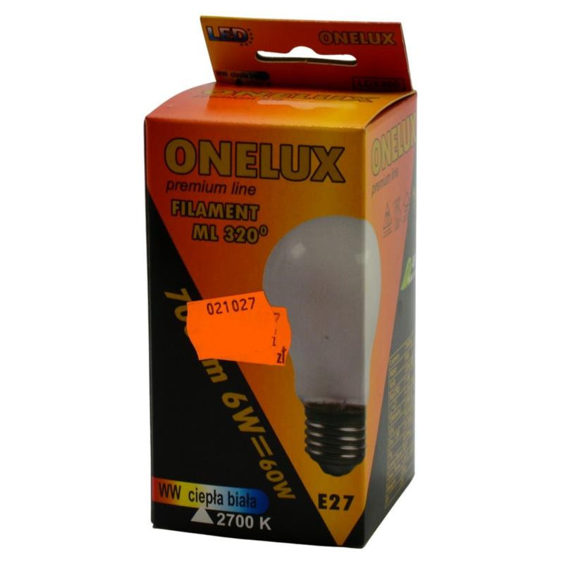 Żarówka Onelux E27 6W 700lm A60 filament