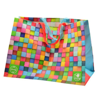 Torba na zakupy PP kolorowa kostka 54x41x30cm