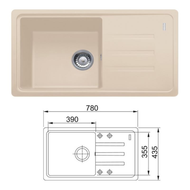 Zlew Franke Bliss BSG 611-78 beżowy