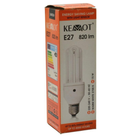 Żarówka Kemot E27 15W 820lm z sensorem zmierzchu