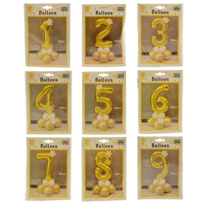 Balon Cyfra 0-9 100cm ASG21159 mix