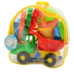 Zestaw Nr301 Mrówka samochów/łopatka/grabki/foremki w plecaku mix