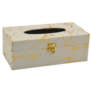 Pojemnik na chusteczki 25x13x9,5cm biało-złoty