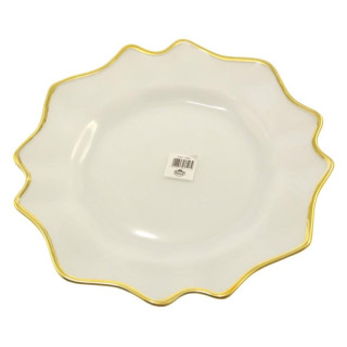 Podtalerz szklany 33cm biało-złoty 3495 szklany