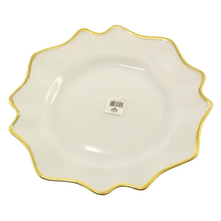 Podtalerz szklany 33cm biało-złoty 3495 szklany