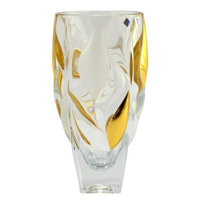 Wazon kryształ Bohemia Bamboo Gold 30cm