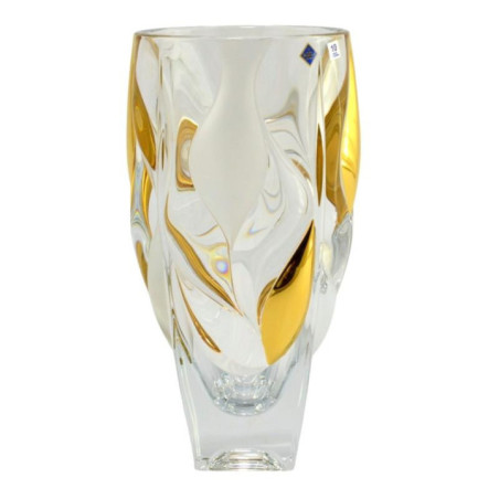 Wazon kryształ Bohemia Bamboo Gold 30cm