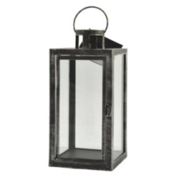 Lampion plastikowa 28cm Latarenka czarno-srebrna Cortina 2