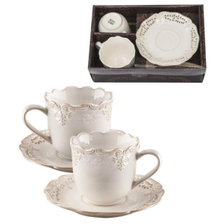 Filiżanki ze spodkami 2 sztuki 220ml Amelia