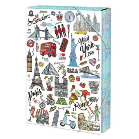 Teczka A4 4cm Cities 253098