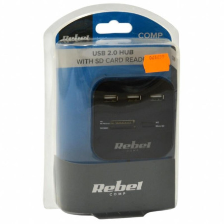 HUB USB 2.0 3 portowy z czytnikiem kart pamięci KOM1020