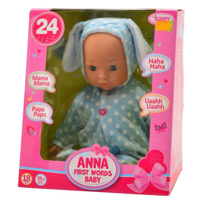 Lalka bobas Anna pierwsze słowa 38cm 93822AD królik