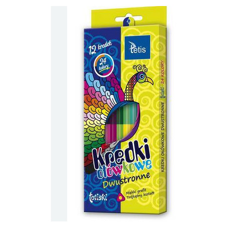 Kredki Tetiski trójkątne dwustr.12sz/24k
