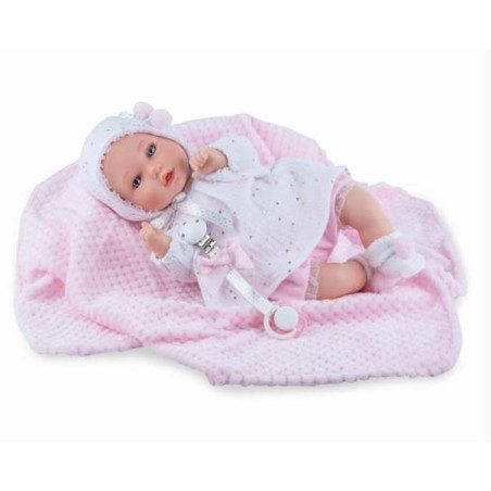 Lalka bobas 40cm Petite płacze z kocykie