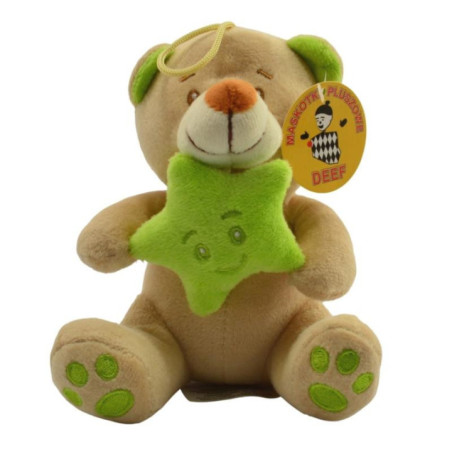 Maskotka Miś pluszowy z gwiazdką grzechotką 15cm