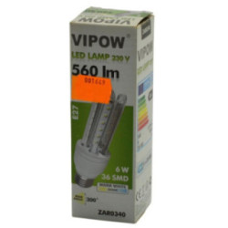 Lampa LED 3U 6W E27 3000K 230V 560lm 2