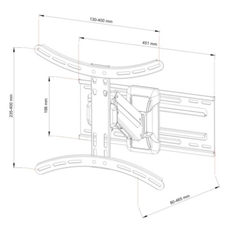 Uchwyt AR-71 23-55" 25kg regulacja w pionie i poziomie spreżyna gazowa