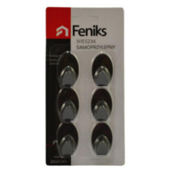 Wieszak samoprzylepny metal 6 sztuk czarne 2