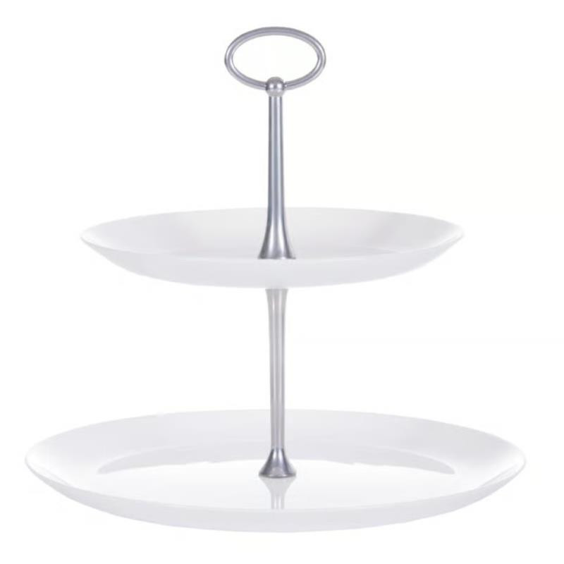 Patera 2-pozycyjna szklana Valencia biała Ambition