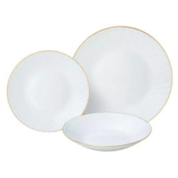 Serwis obiadowy 18 elementów złoty pasek KingHoff KH-1876 2