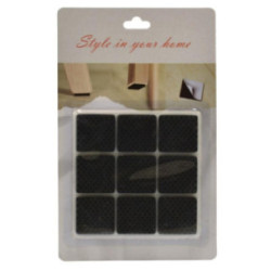 Podkładki gumowe 9szt 30x30mm czarne 2
