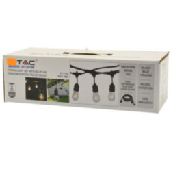 Girlanda ogrodowa czarna 5mb 10 oprawek E27 VT-7135