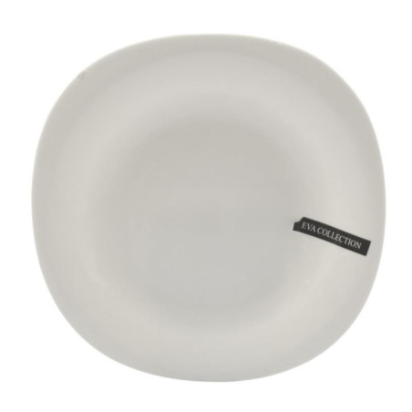Talerz Eva deserowy 22cm biały szkło hartowane