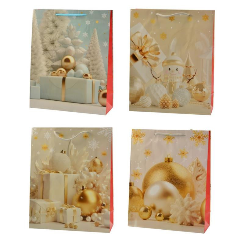 Torebka ozdobna 26x32x10cm bożonarodzeniowa mix