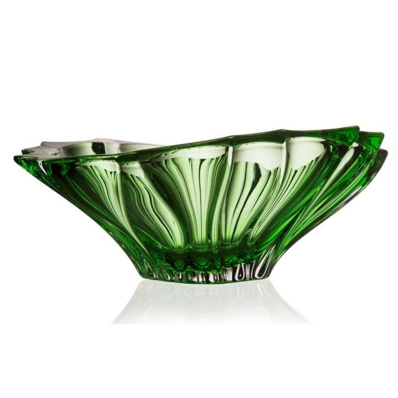 Salaterka kryształ Bohemia Plantica Green 33cm