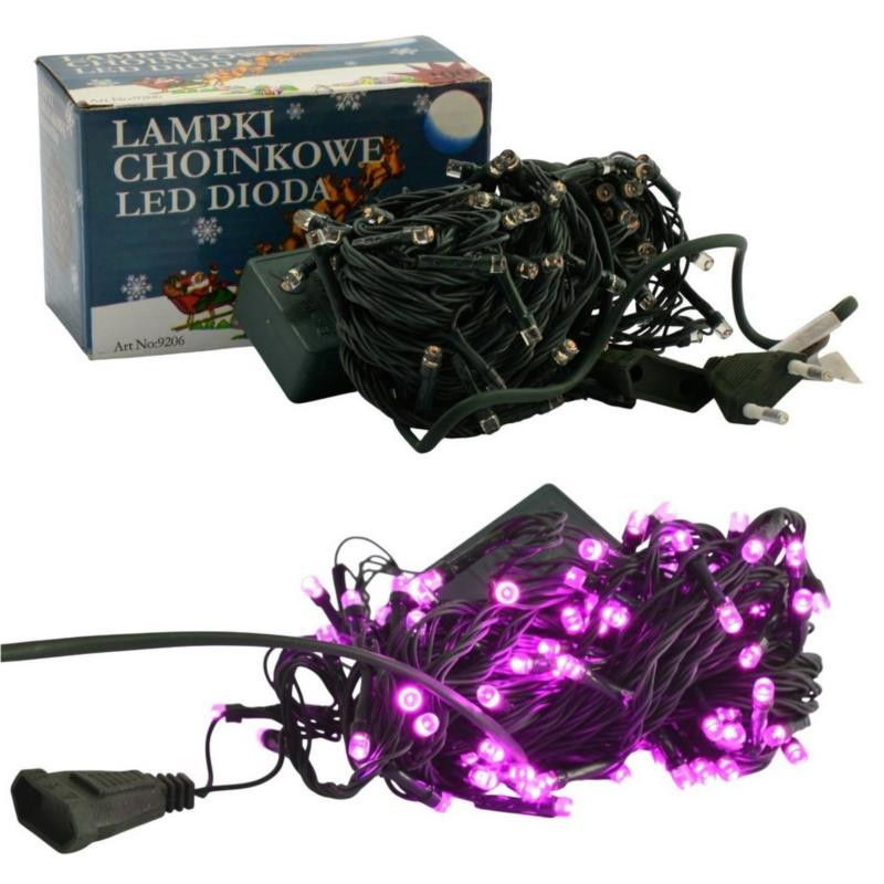 Lampki choinkowe 100 LED fioletowe