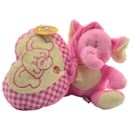 Maskotka Serce ze słonikiem pozytywka 14cm