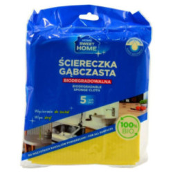 Ściereczki gąbczaste Sweet Home biodegradowalne 5 sztuk 2