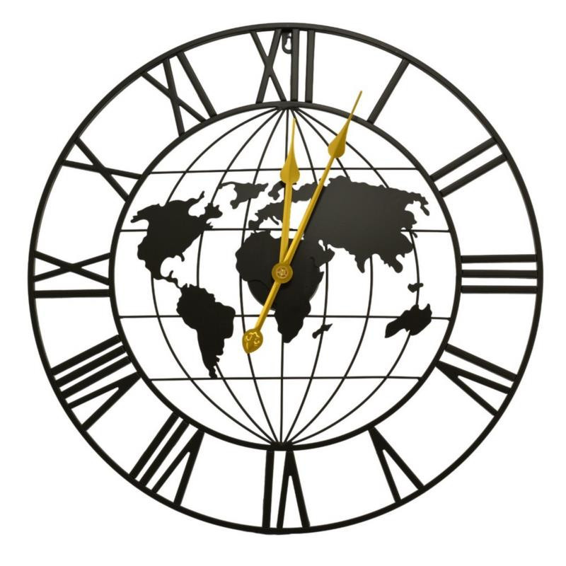 Zegar ścienny 60cm czarno-złoty E04.4486.90