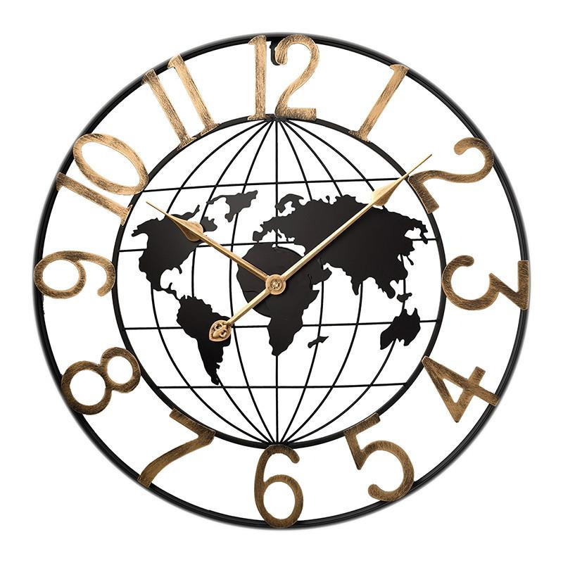Zegar ścienny 60cm czarno-złoty E04.4530