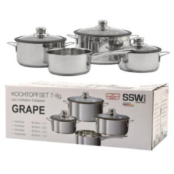 Garnki  7 elementów nierdzewne SSW Grape 400100