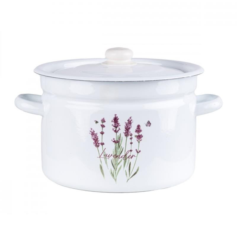 Garnek emalia 28cm 9L z/p Lawenda