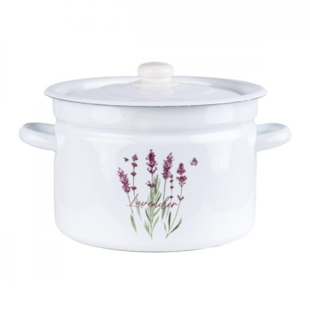 Garnek emalia 28cm 9L z/p Lawenda