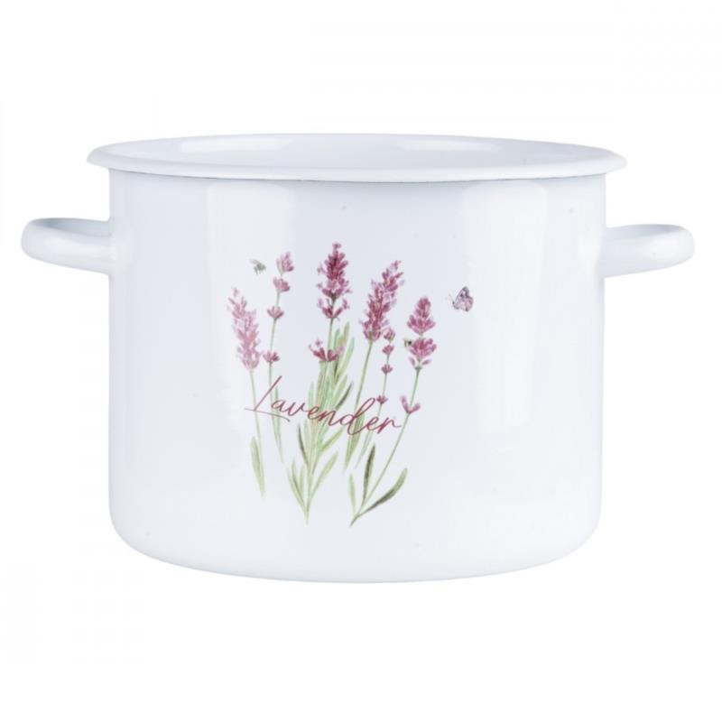 Garnek emalia 22cm 5,5L Lawenda