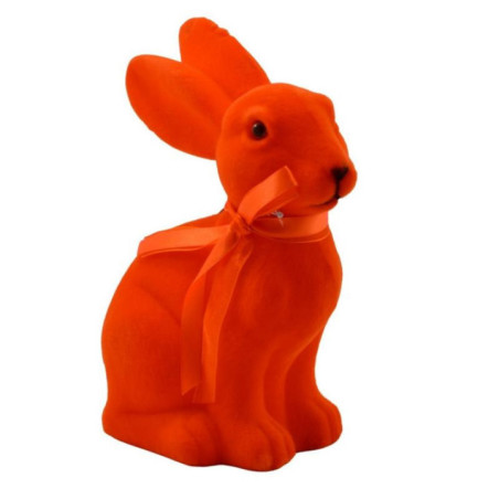 Figurka Zając flokowany 20cm pomarańczowy