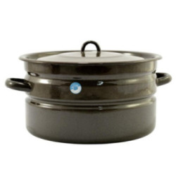 Garnek emalia 32cm 14L brązowy z/p