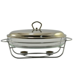 Brytfanna szklana z podgrzewaczem 3L 43x24,5x15,5cm HASU5