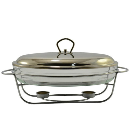 Brytfanna szklana z podgrzewaczem 3L 43x24,5x15,5cm HASU5