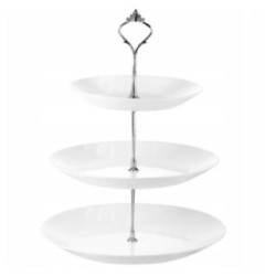 Patera 3-poziomowa okrągła Sonia biała opal 2