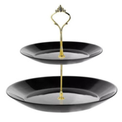 Patera 2-poziomowa okrągła Sonia czarna opal 2