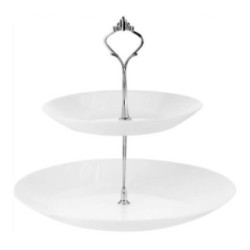 Patera 2-poziomowa okrągła Sonia biała opal 2