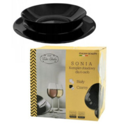 Serwis obiadowy 18 elementów Sonia czarny Festa Italia